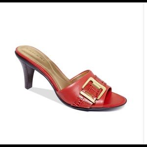 Like New-Tahari Red Slide w/Leather Upper